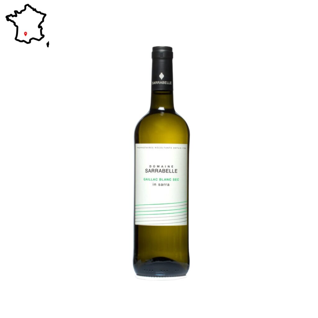 bouteille de vin blanc sec gamme in sarra de sarrabelle à gaillac Tarn